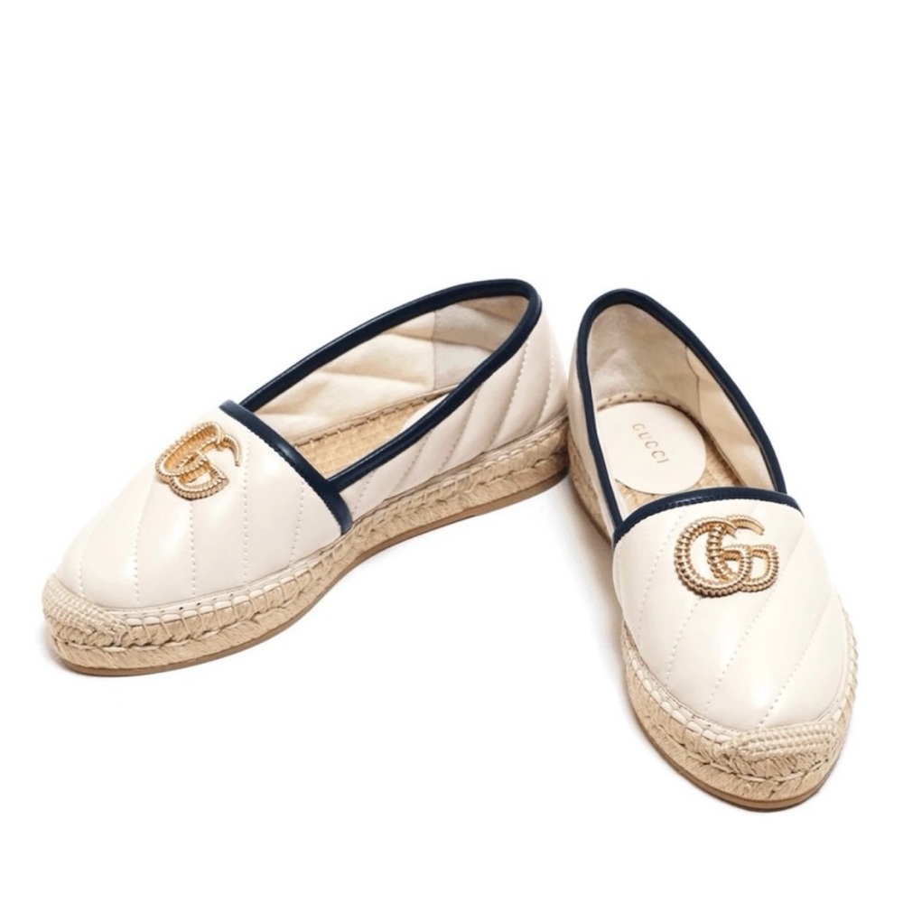 Authentic New Gucci Nappa matelasse GG Marmont Espadrilles